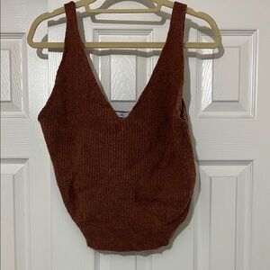 Women's Brown/Red Knit Top